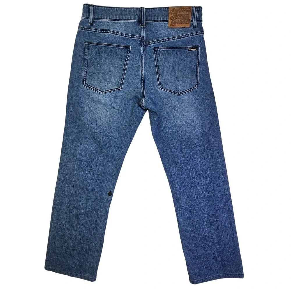 Volcom Kinkade Regular Straight Leg Mens Jeans Medium Wash Blue Size 31 - Picture 2 of 16